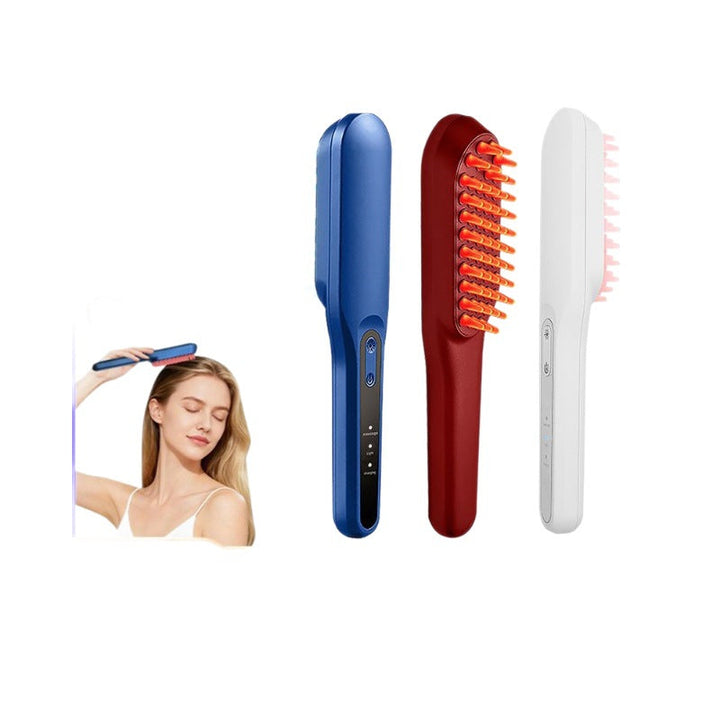 Revitalize Your Hair with the Electric Red-and-Blue-Light Vibrating Hairbrush
